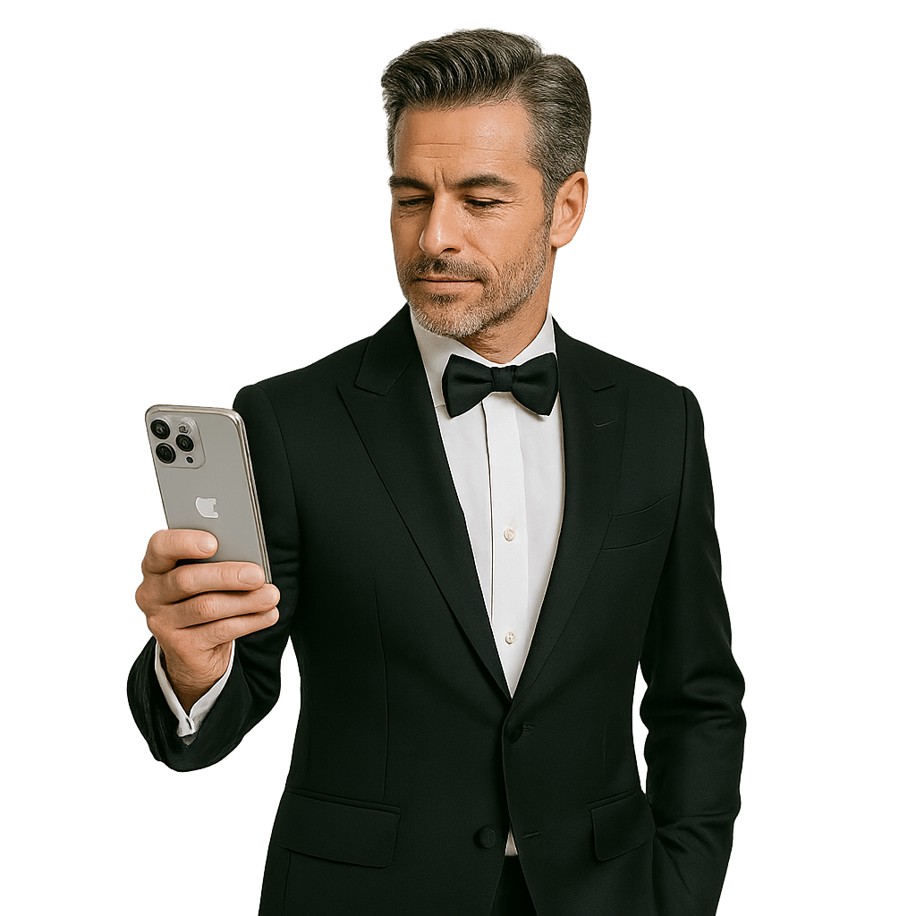 Hombre mira el movil