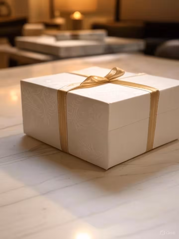 Regalo navideño elegante y personalizado envuelto con buen gusto