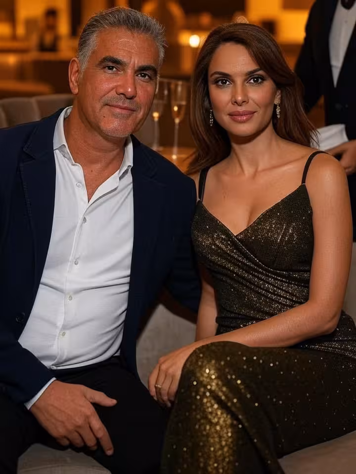 Pareja sugar en la zona VIP de un club nocturno exclusivo de Ibiza